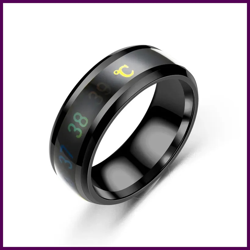 Smart Stainless Steel Multifunctional Ring for Couple Mood Feeling.