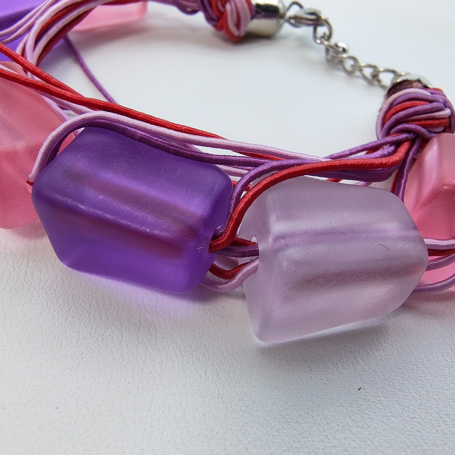 Gimme Gummy Arm Party Bracelet Chunky Color Pop Pink Purple White Kidcore