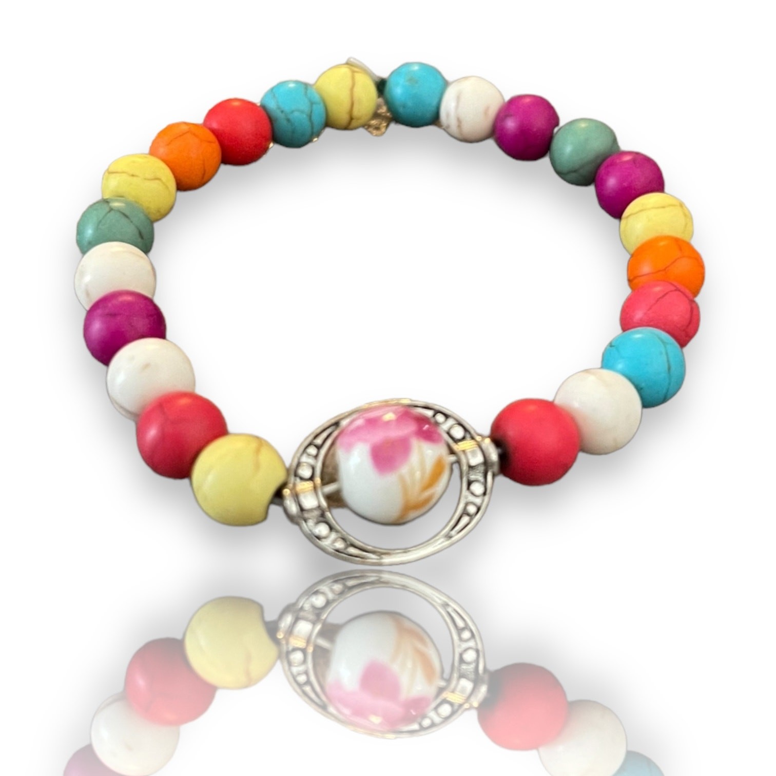 Handmade Marbled Multicolor Slip On Bracelet
