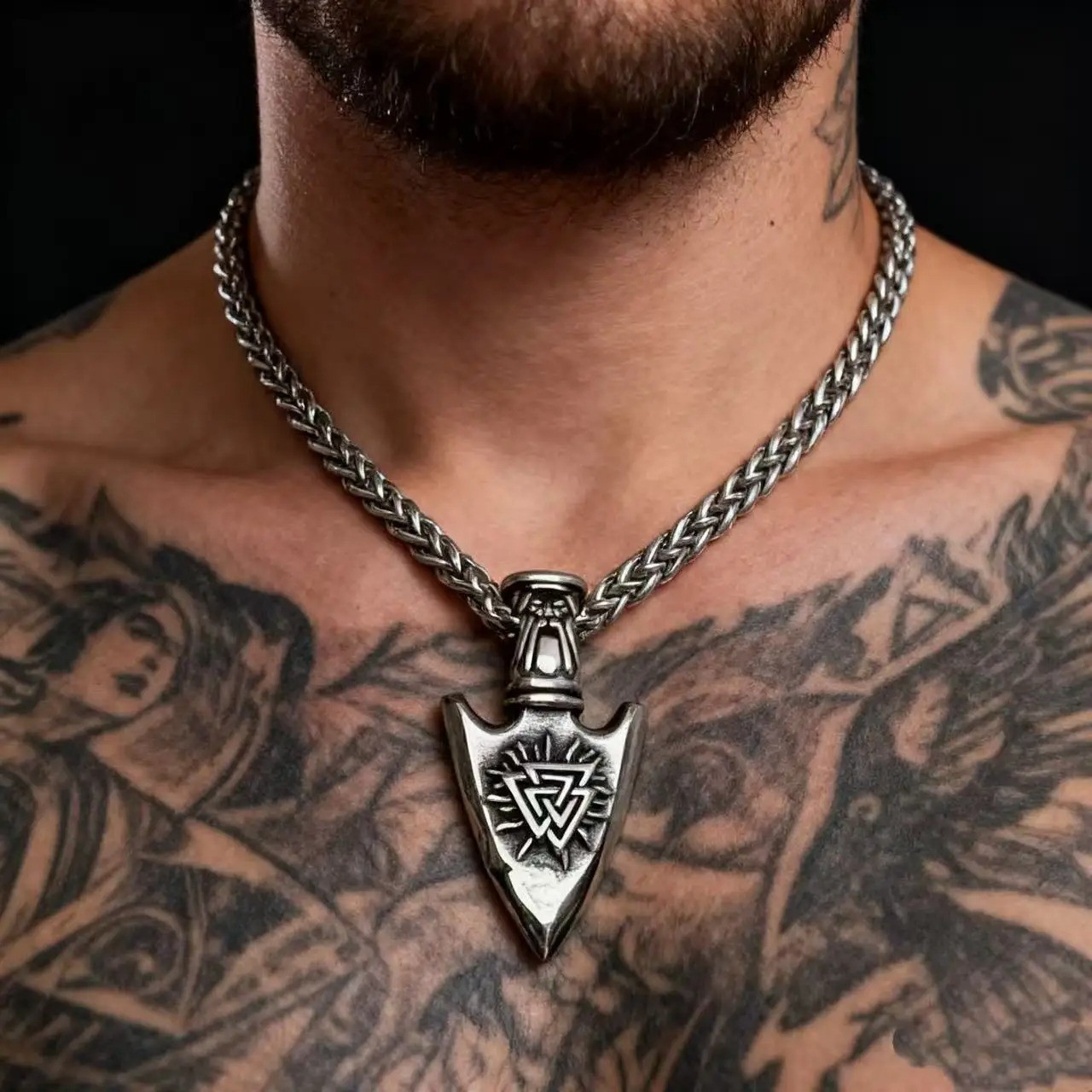 Odin Viking Rune Pendant Necklace | 316L Stainless Steel Men Jewelry Gift