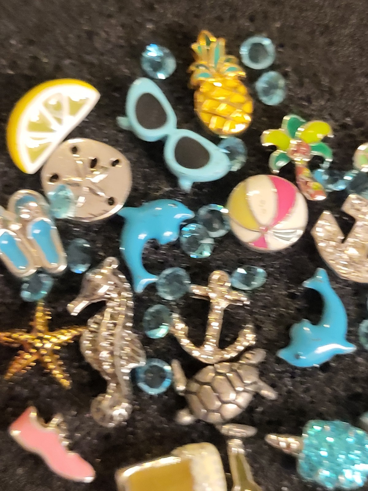 Summer Fun Floating Charm Mixed Batch,Preloved, See Pics For Contents
