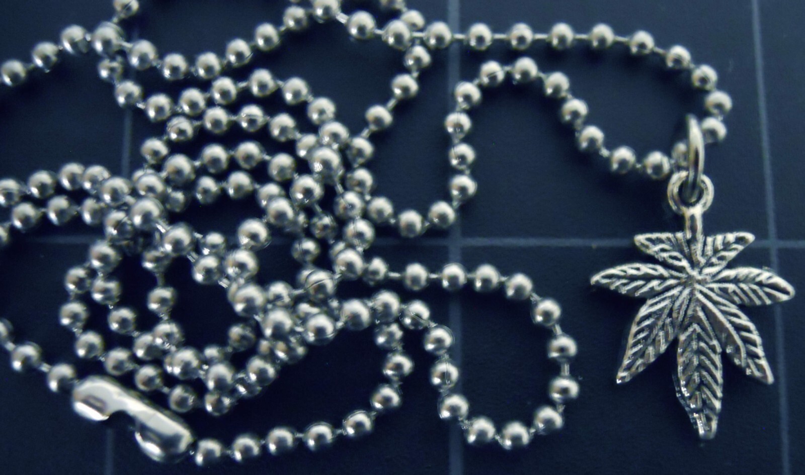 Necklace POT LEAF Charm Pendant Stainless Ball Chain New Weed Cannabis Marijuana
