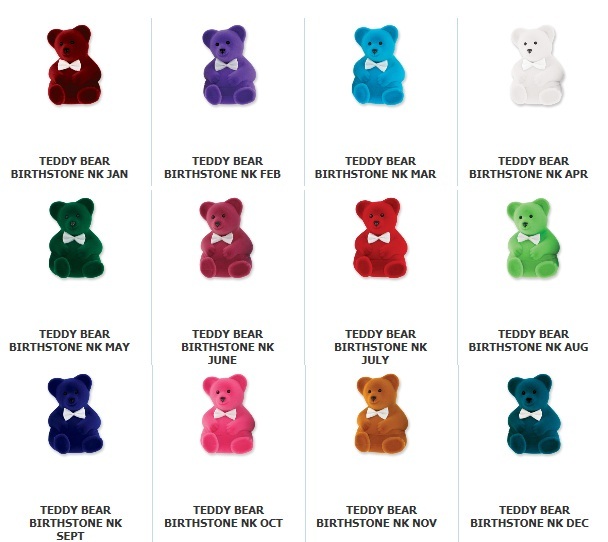 SALE! Teddy Bear December Birthstone Pendant Necklace New FREE SHIP USA