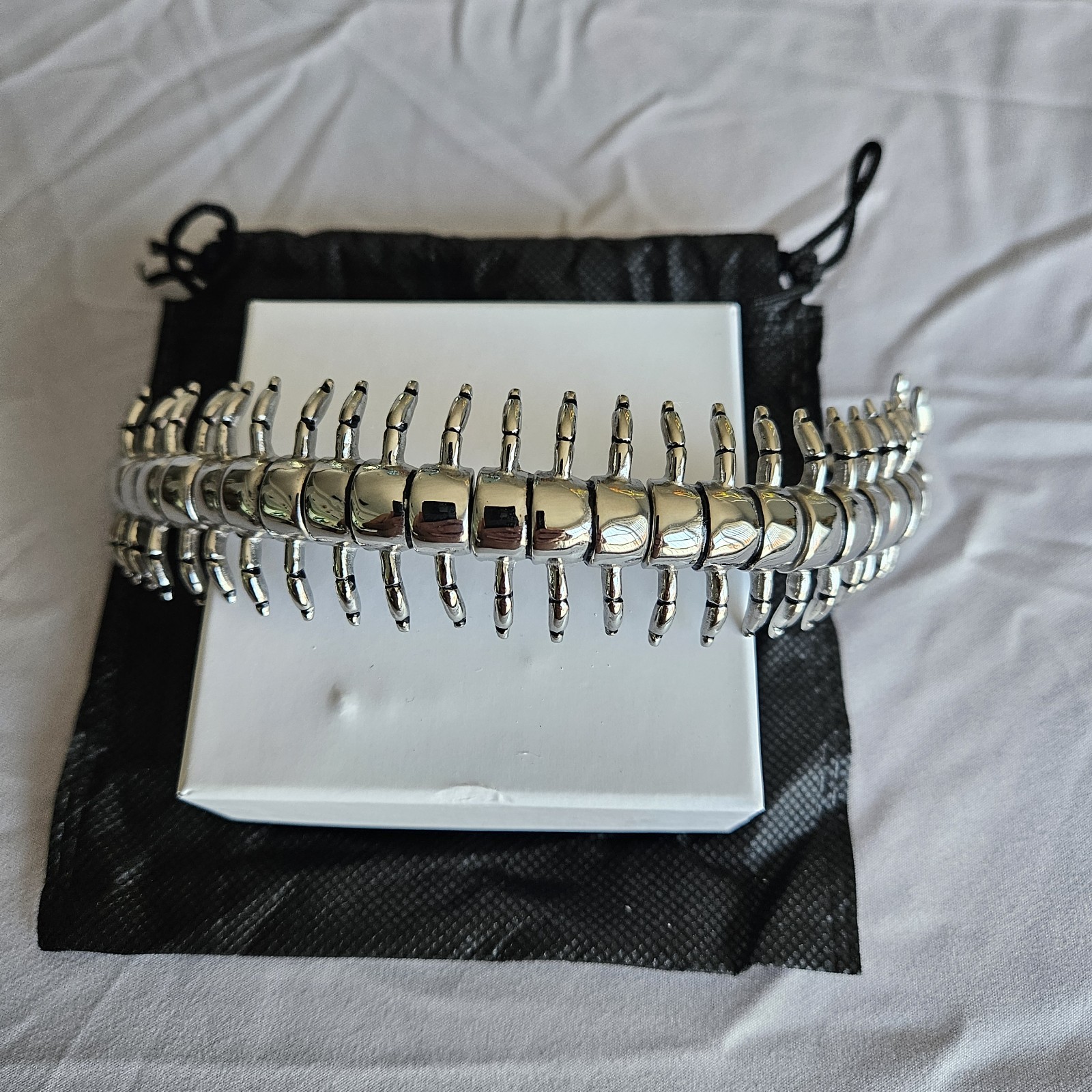 Stainless steel Centipede a bold Statement Bracelet size 8.5