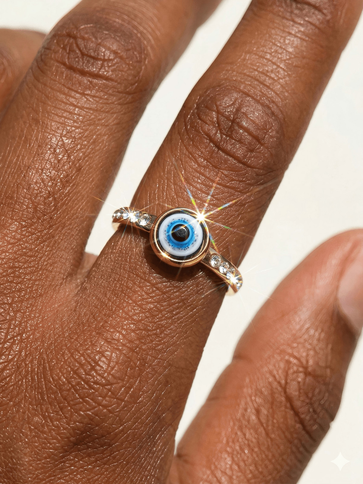 1pc Minimalist Evil Eye Ring For Men & Women, Gold Silver Tone, Sizes 5-10