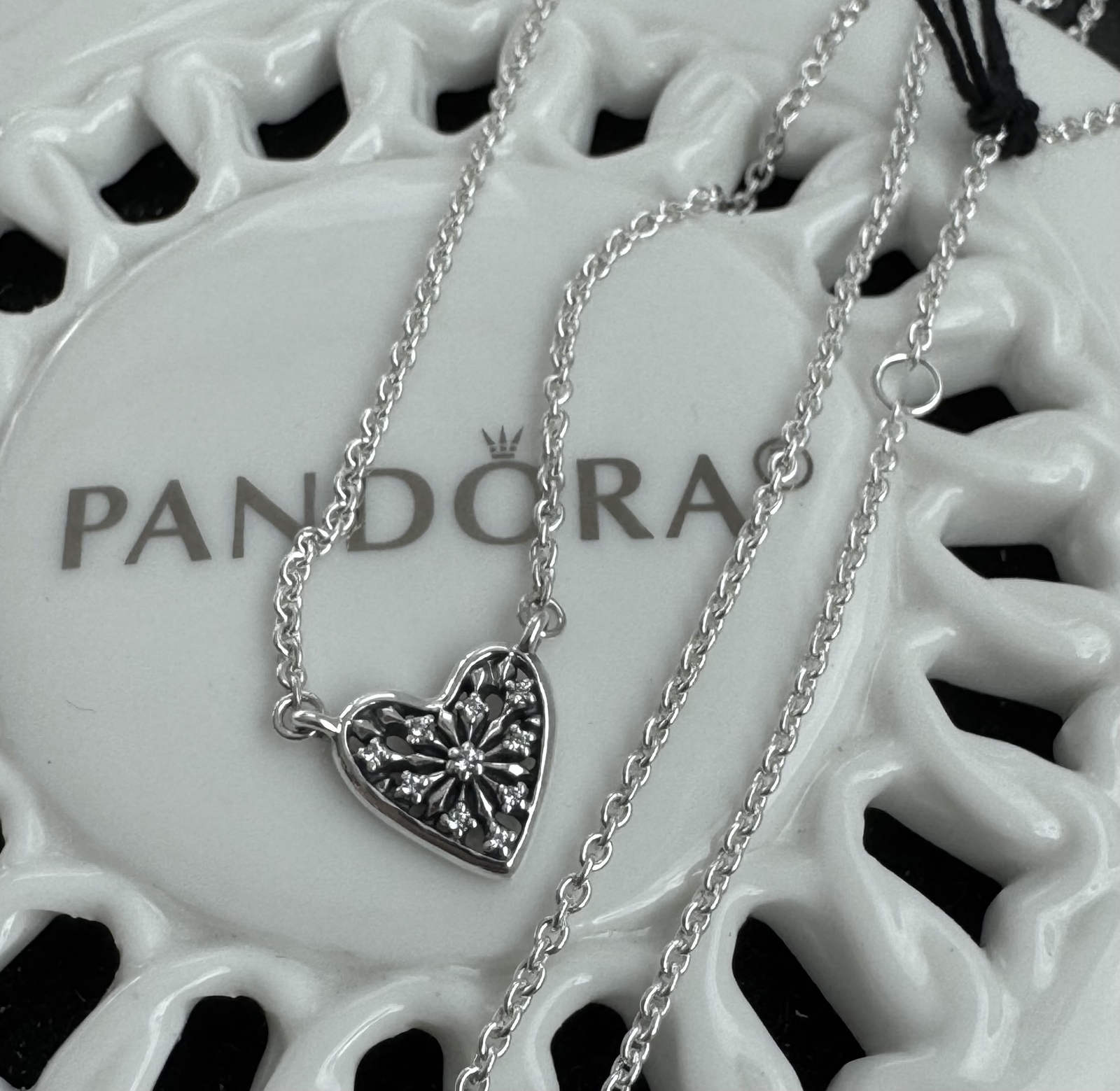 Authentic Pandora Heart of Winter Chain Necklace #396370CZ- 45 cm / 17.7 in