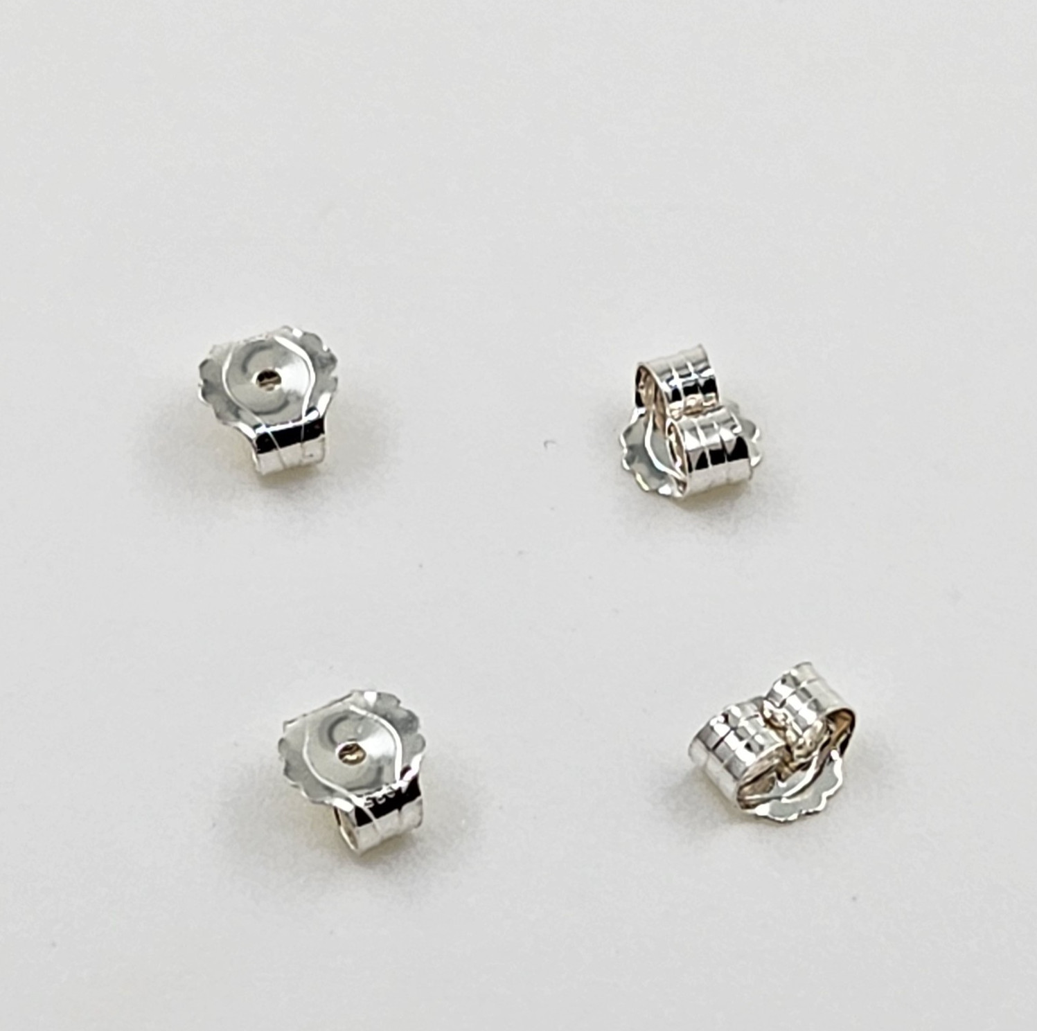925 Sterling Silver 4.6x5mm Earring Backs 4pcs Secure Stud Earrings