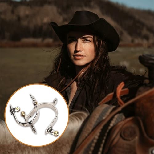 2Pcs Western Cowboy Spurs, Stainless Steel Western Spurs, Men Women Horse