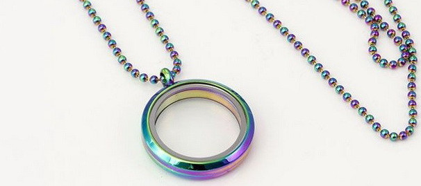 Steel+ Glass Waterproof Medicine Box Pill Case Necklace Beads Pendants