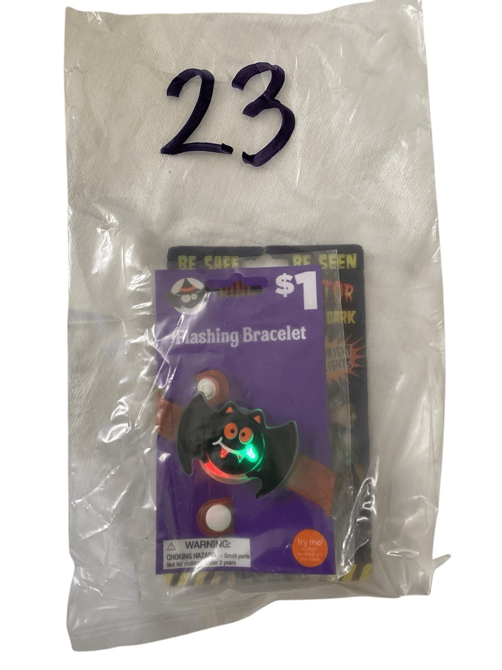 Trick Or Treating Light Reflector Flashing Bat Bracelet