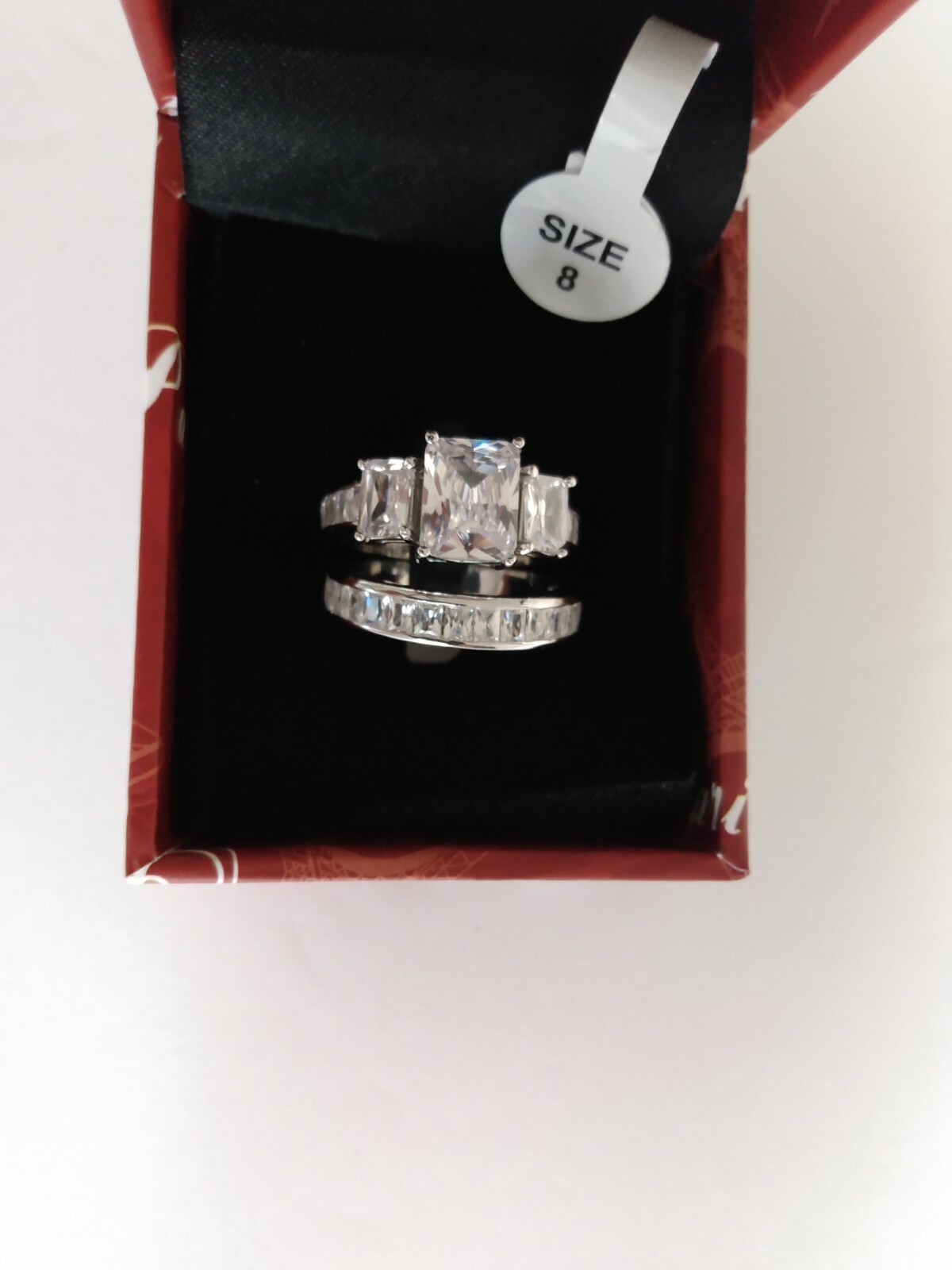 Peermont white gold plated WEDDING BAND AND RING SIZE 8