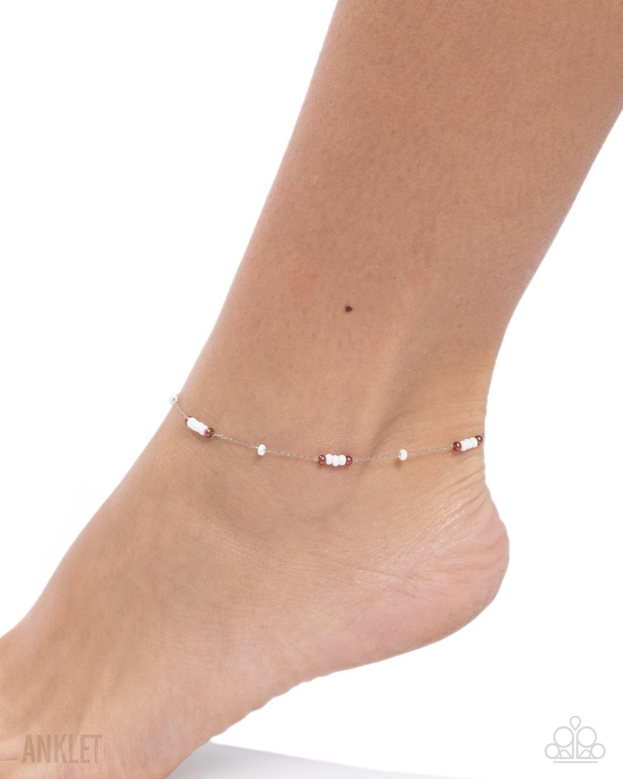 Delightfully Delicate – White Paparazzi Anklet