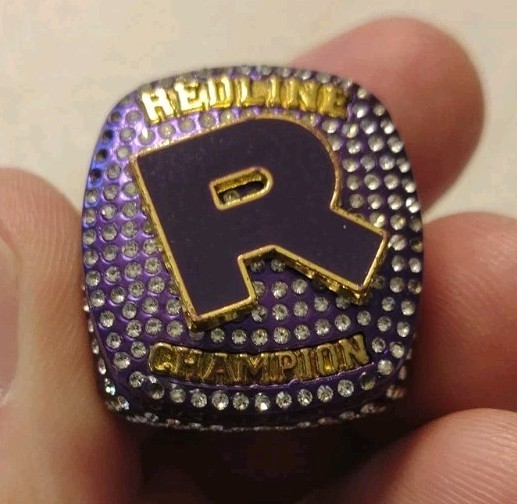 CHEER Championship Ring Purple Size 7 Initial “R” Purple Rhinestone Cheerleader