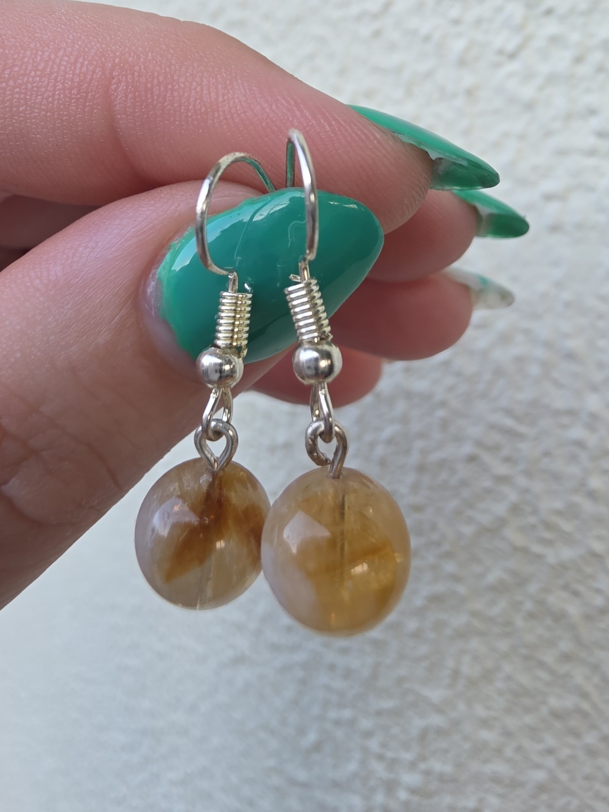 Citrine Gemstone Drop Earrings Crystal Bead Earrings | Handmade Jewellery