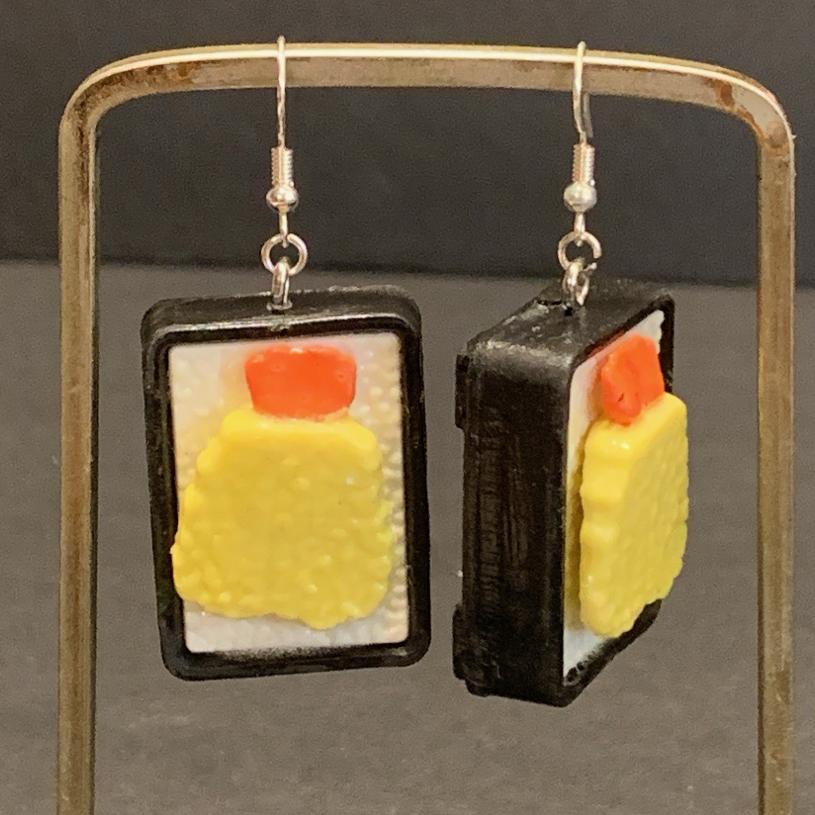 Funky Shrimp Tempura Sushi Handmade Earrings Novelty Food
