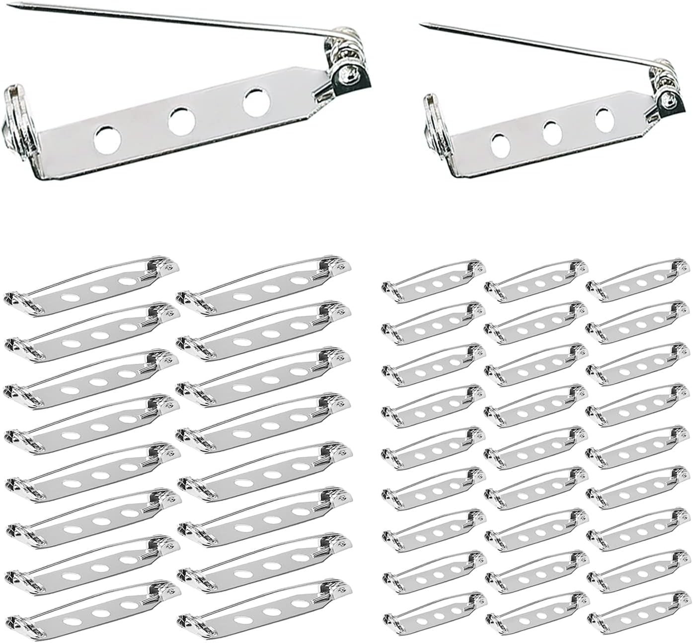 160pcs Silver Bar Pin Backs – Brooch Pins for Craft & Jewelry Making