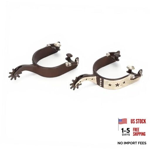 Horse Spurs for Cowboy Boots Rotating Stainless Steel Equestrian Spurs Western