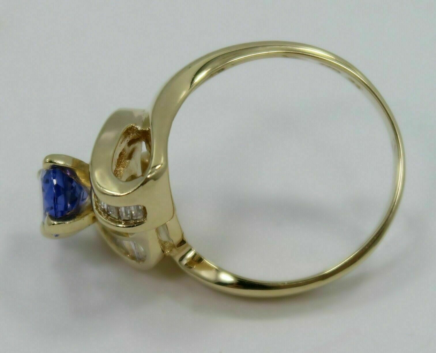 3Ct Oval Cut Simulated Tanzanite 14k Yellow Gold Plated Engagement Ring Women’s