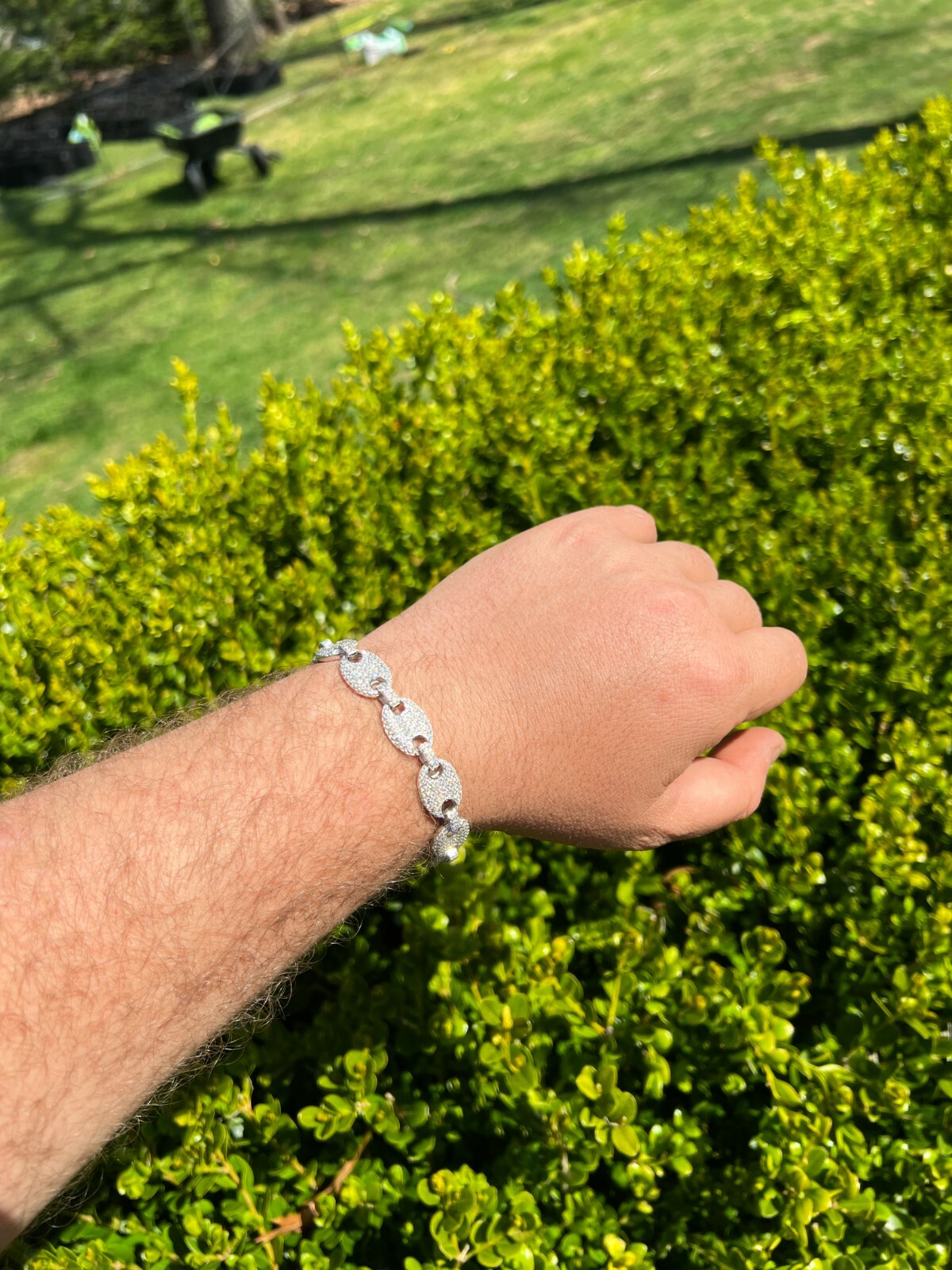 ICED Moissanite Gucci Link Bracelet 12mm Hip Hop 925 Silver Pass Diamond Tester