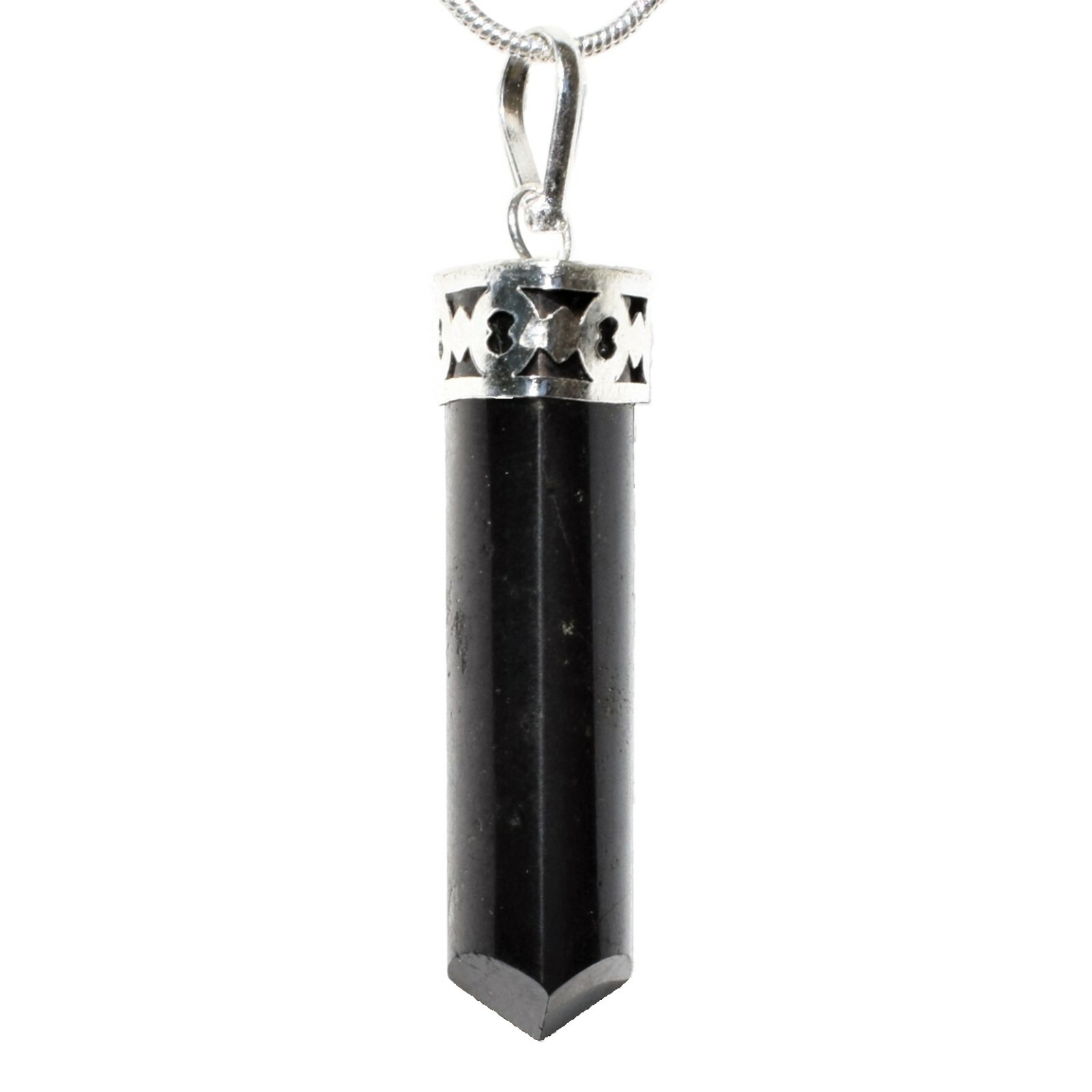 CHARGED Himalayan Black Tourmaline Pendant + 20″ Stainless Steel Chain & Charger