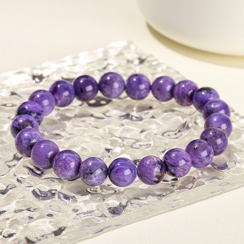 Genuine Charoite Crystal Balance Round 8MM Bead Healing Protection Bracelet Gift
