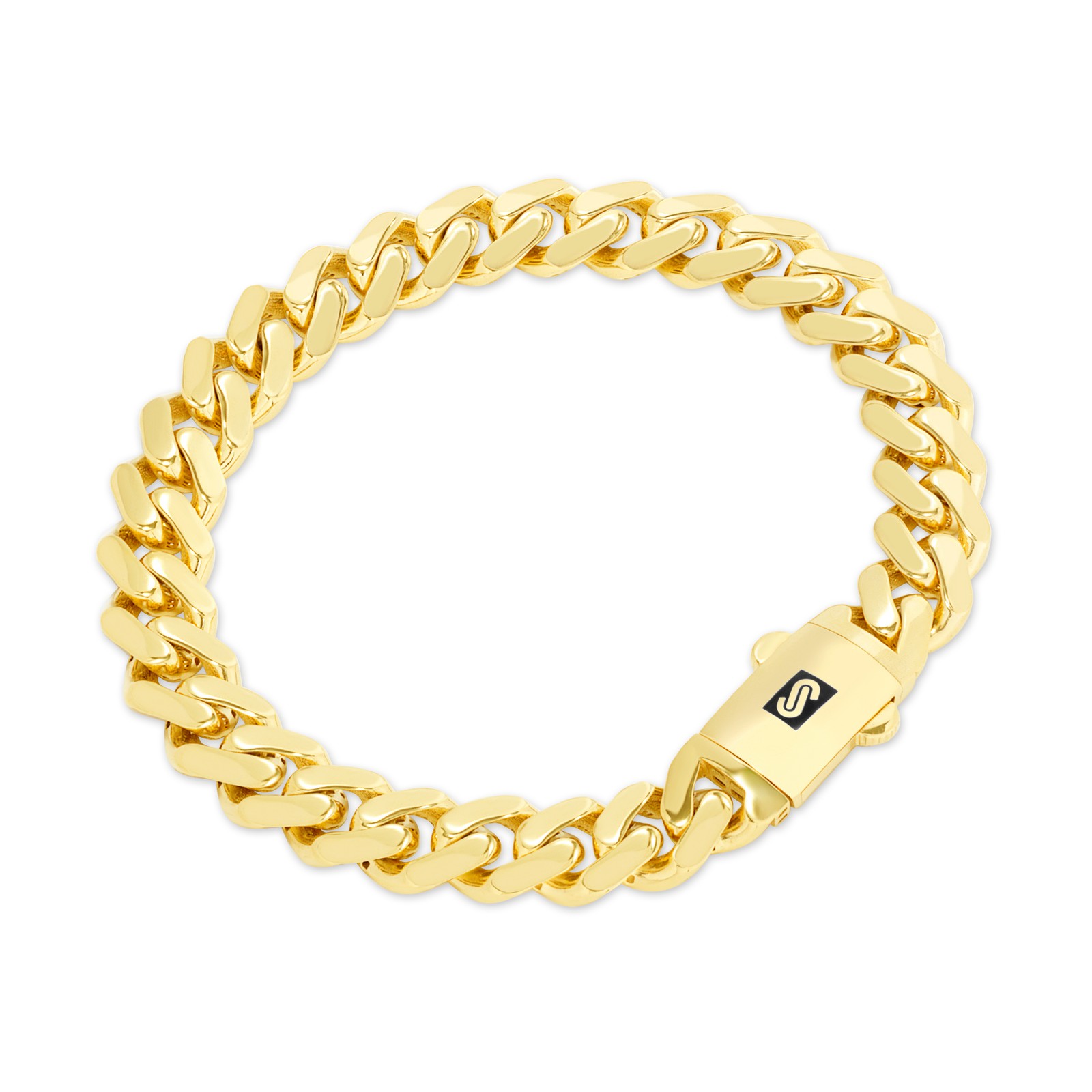 10K Yellow Gold Miami Cuban 9mm Monaco Chain Bracelet Mens Womens 6″ 7″ 8″ 9″