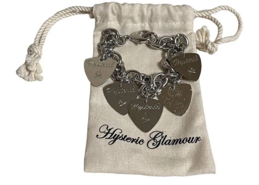 Hysteric Glamour Guitar Pick Charm Bracelet + Bag USA SELLER