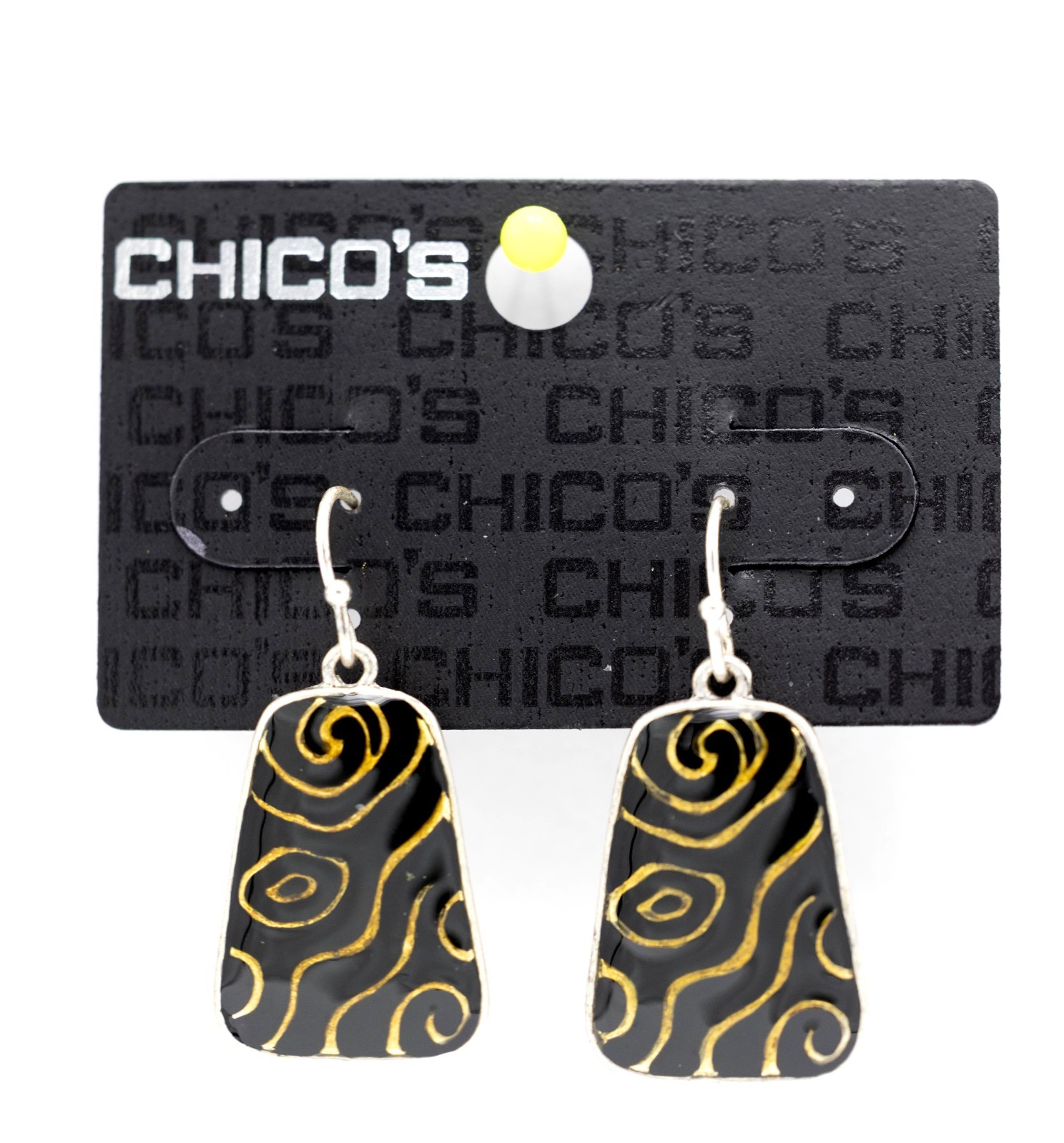 Chico’s Drop Earrings NWT Brown/Gold Silver-Tone Accents