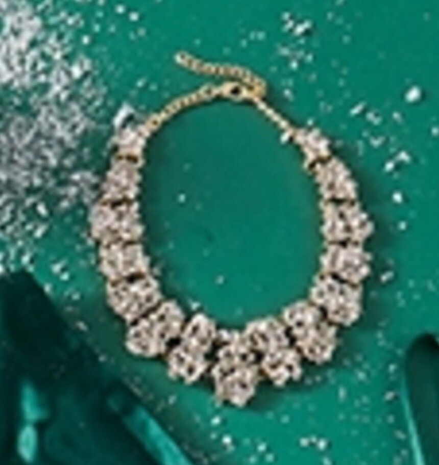 Wantable Matdalee Gold Clear CZ Mariah Statement Necklace NEW Fashion