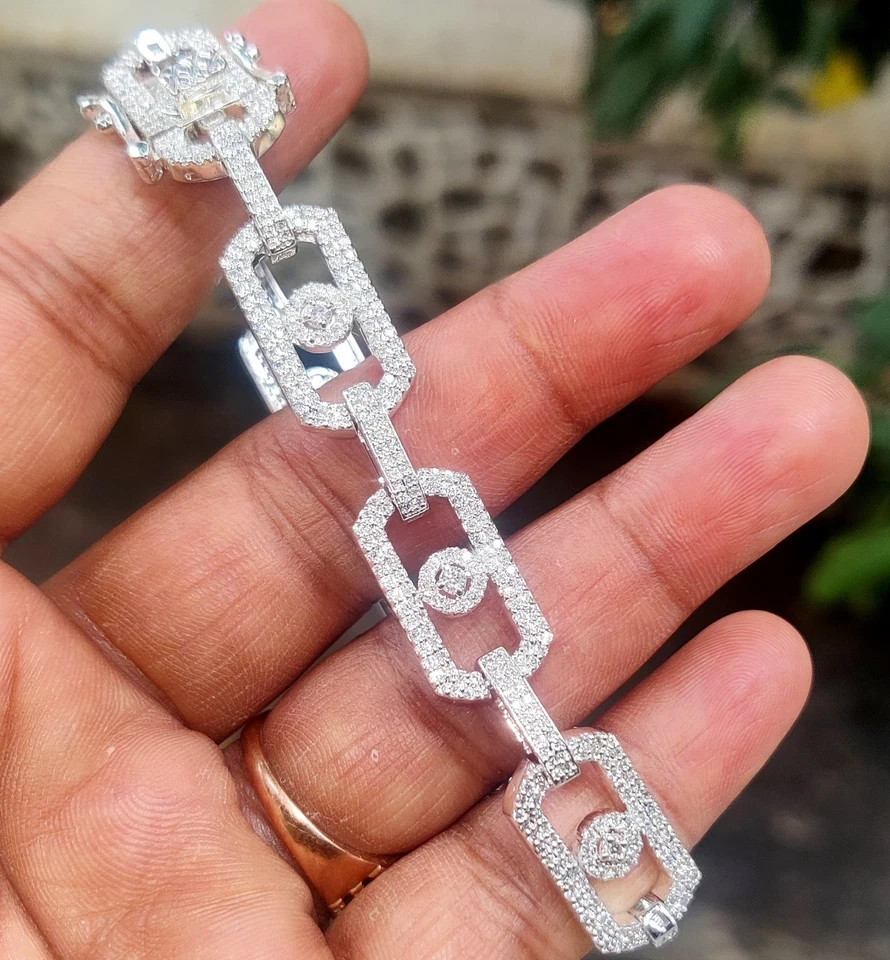 5Ct Round Simulated Diamond Sterning Women Tennis Bracelet 14k White Gold Plated