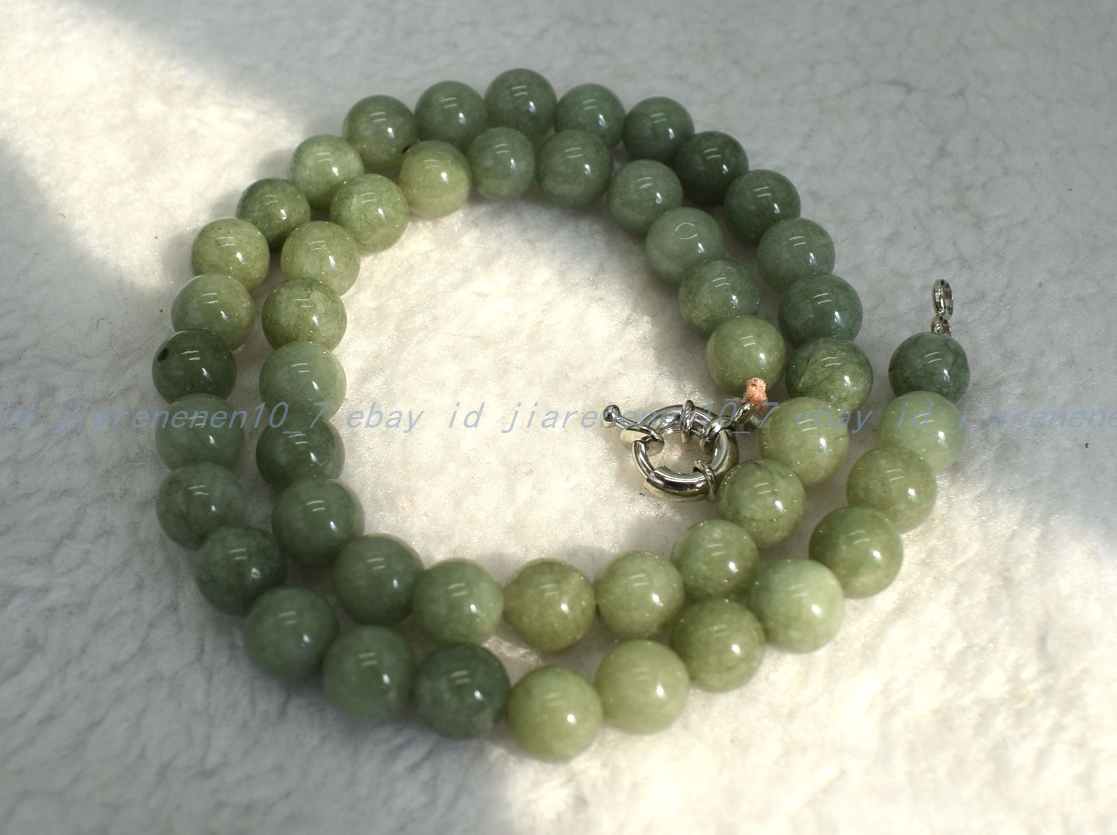 Natural Wonderful 8mm A Green Jade Round Beads Gemstone Necklace 16-36 In