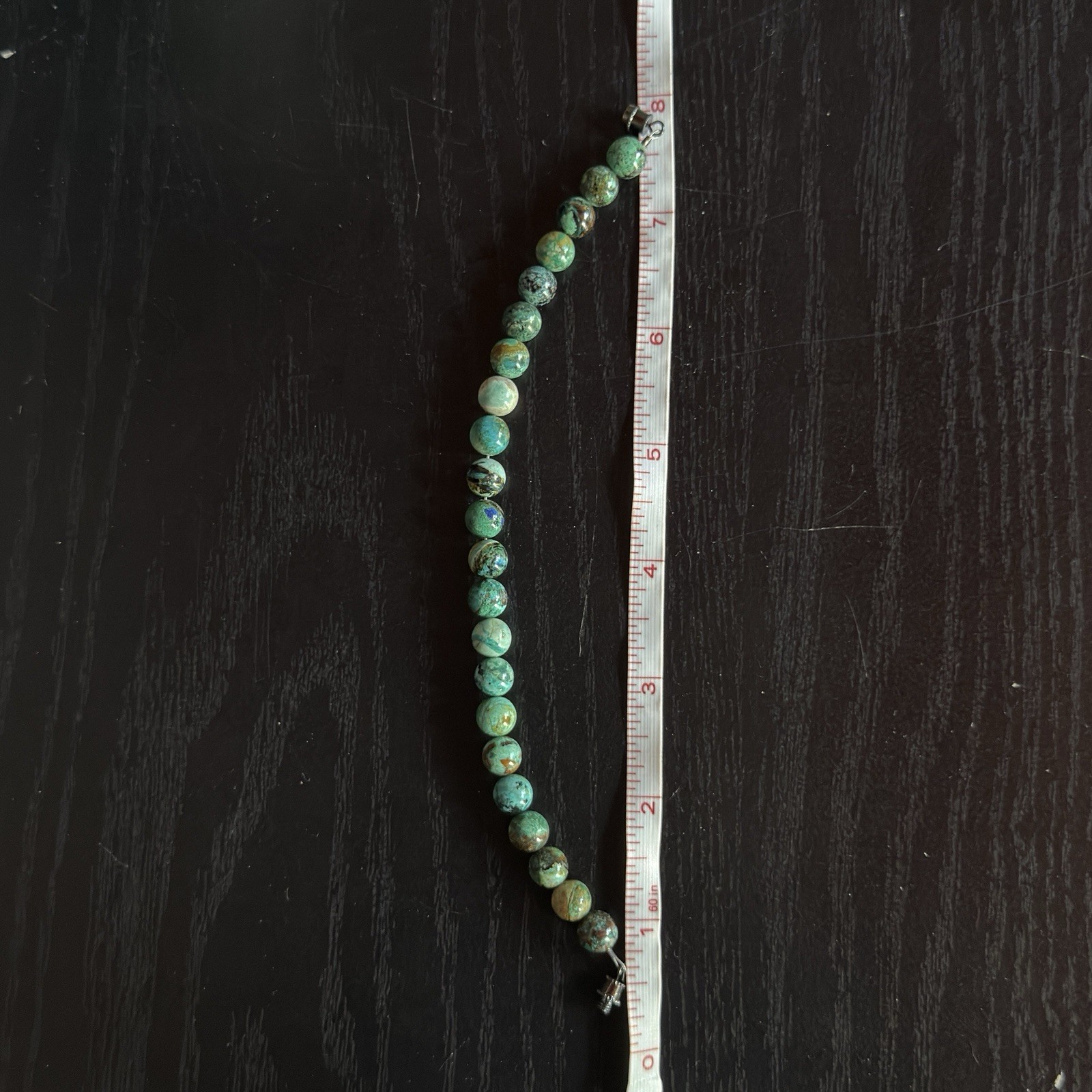 Chrysocolla Natural Gemstone Bead Bracelet | Smooth Round 8mm