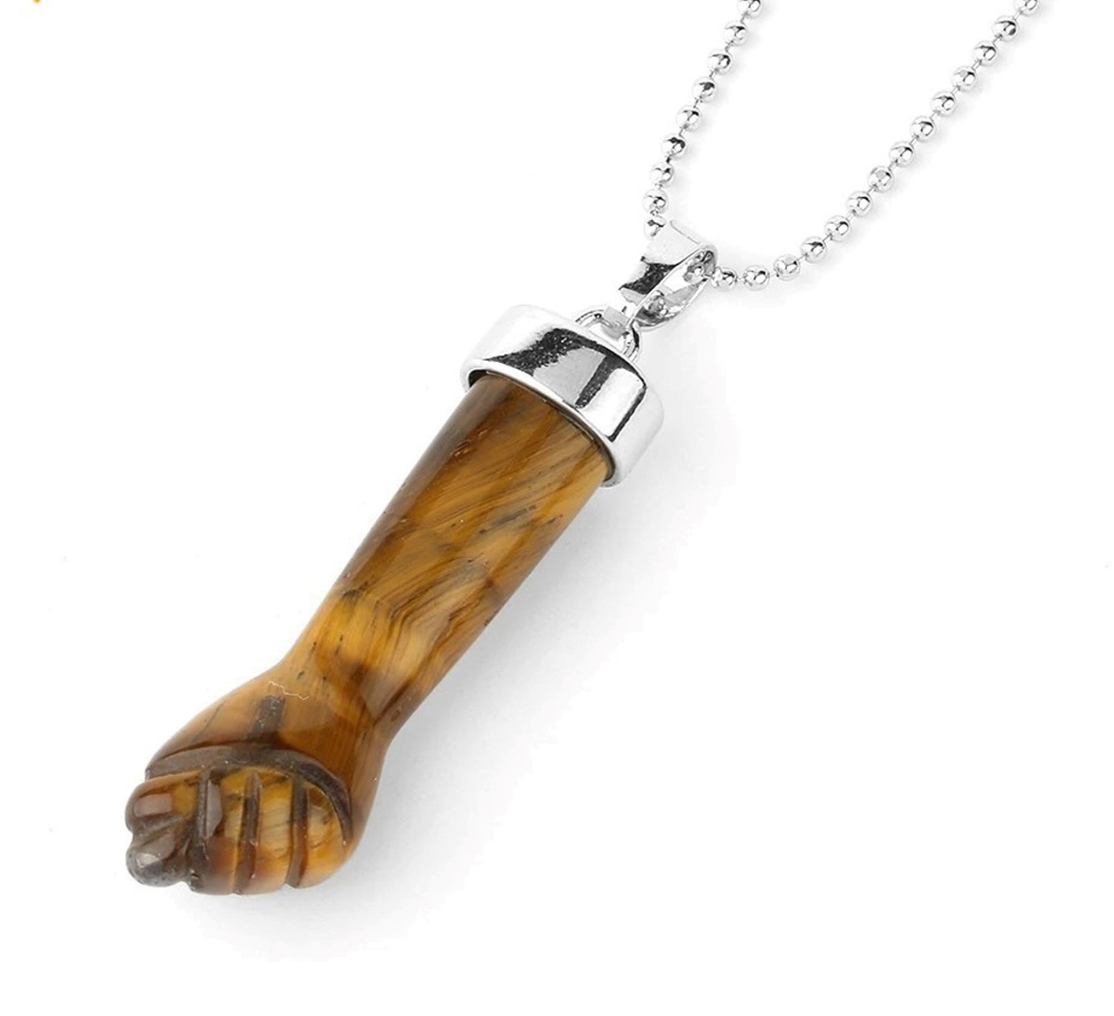 Figa Hand Amulet Pendant. Stainless steel chain necklaces with crystal Figa Hand