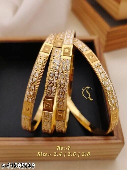 Traditional -Bollywood- Gold plated Bangles- Ethnic Bangle Sets Set of 4 Bangles