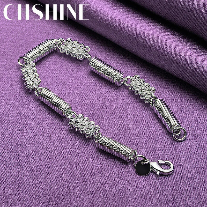 CHSHINE 925 Sterling Silver Spring Bracelet For Women Charm Fine Jewelry