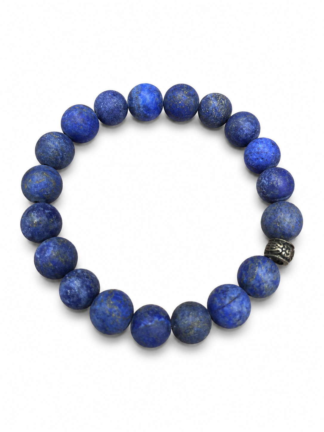 SkyFoxy Matte Lapis Lazuli 10mm Beaded Stretch Bracelet 7.5 8.5 in