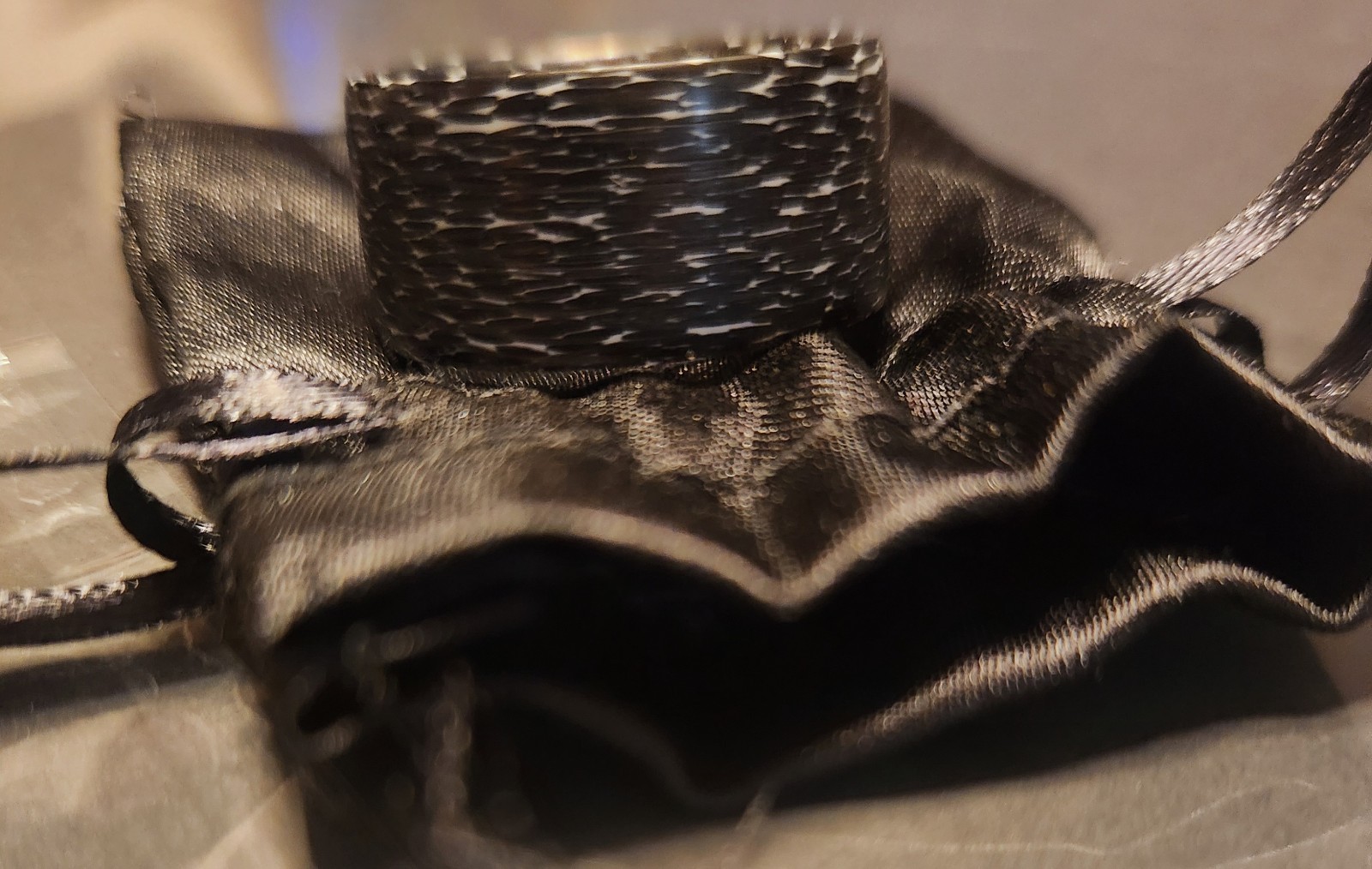 Black And White 1mm Wide Resin Ring