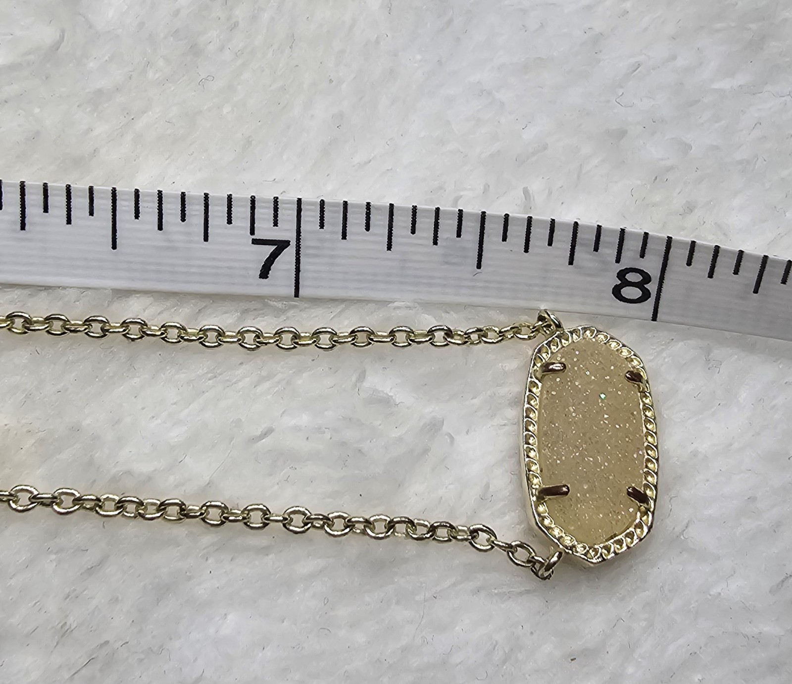 Gold Kendra Scott Elisa Iridescent Drusy quartz Pendant Necklace 14k Gold Plate