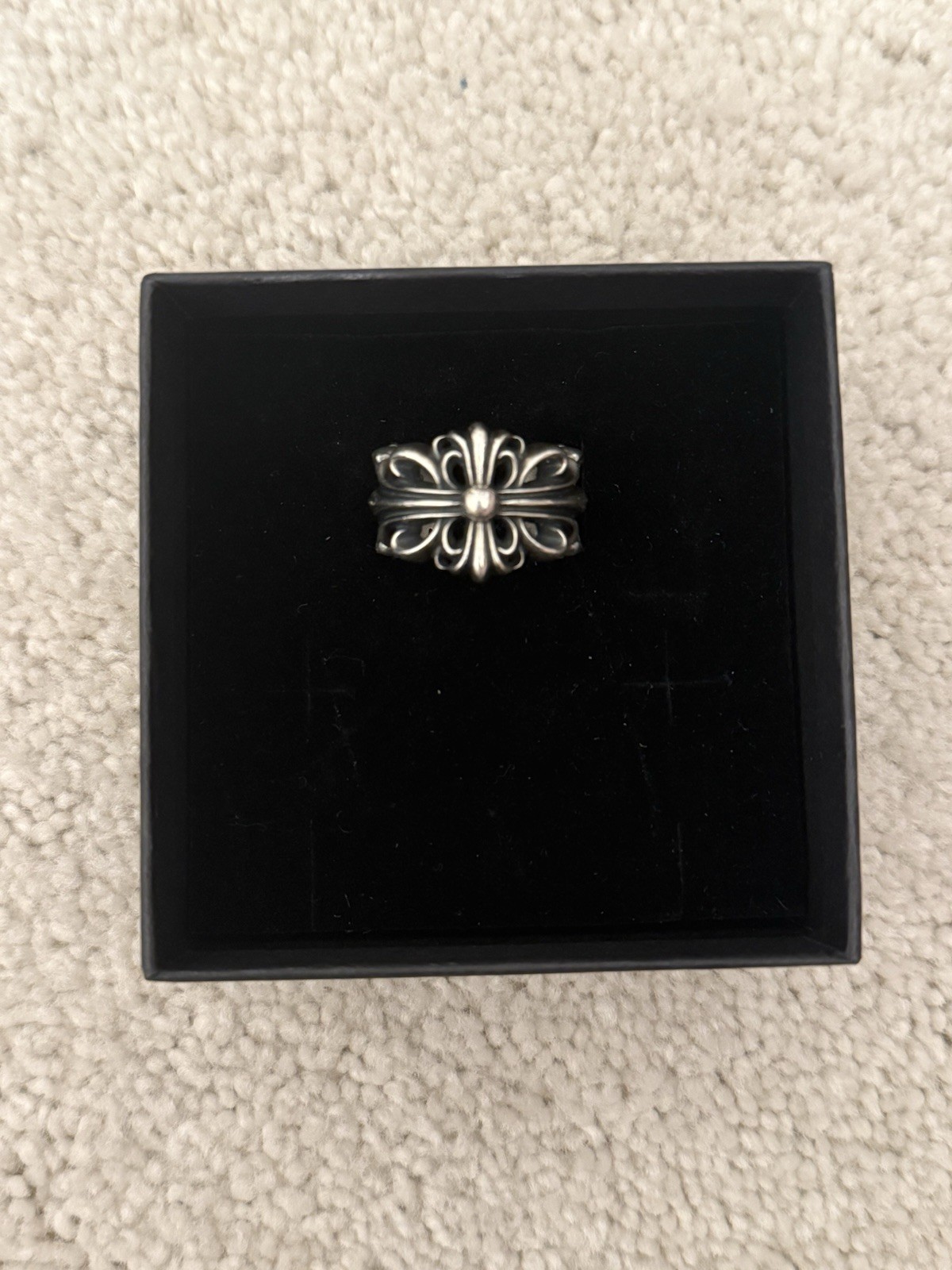 Chrome Hearts Double Floral Ring 925 Sterling Silver Pre-owned Size 10