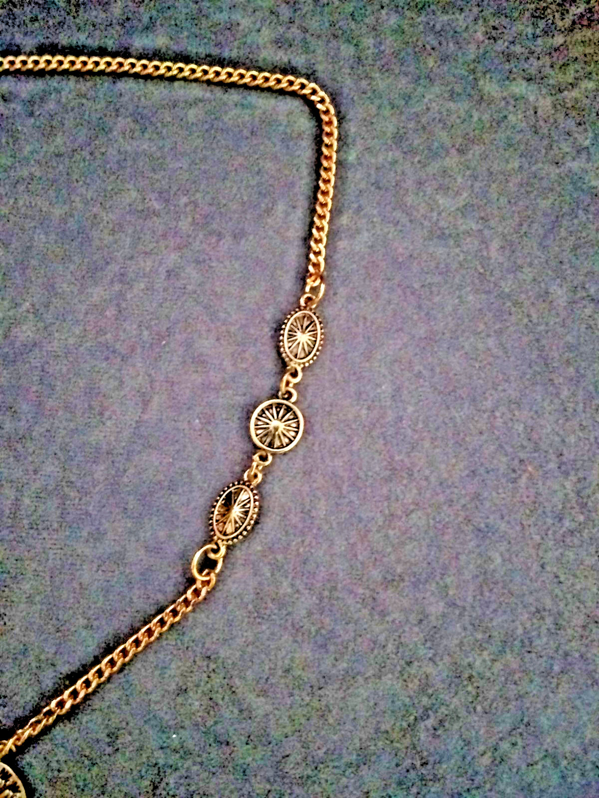 Gold Tone Connector Link Station Necklace 27 Inch Classic Layering Chain