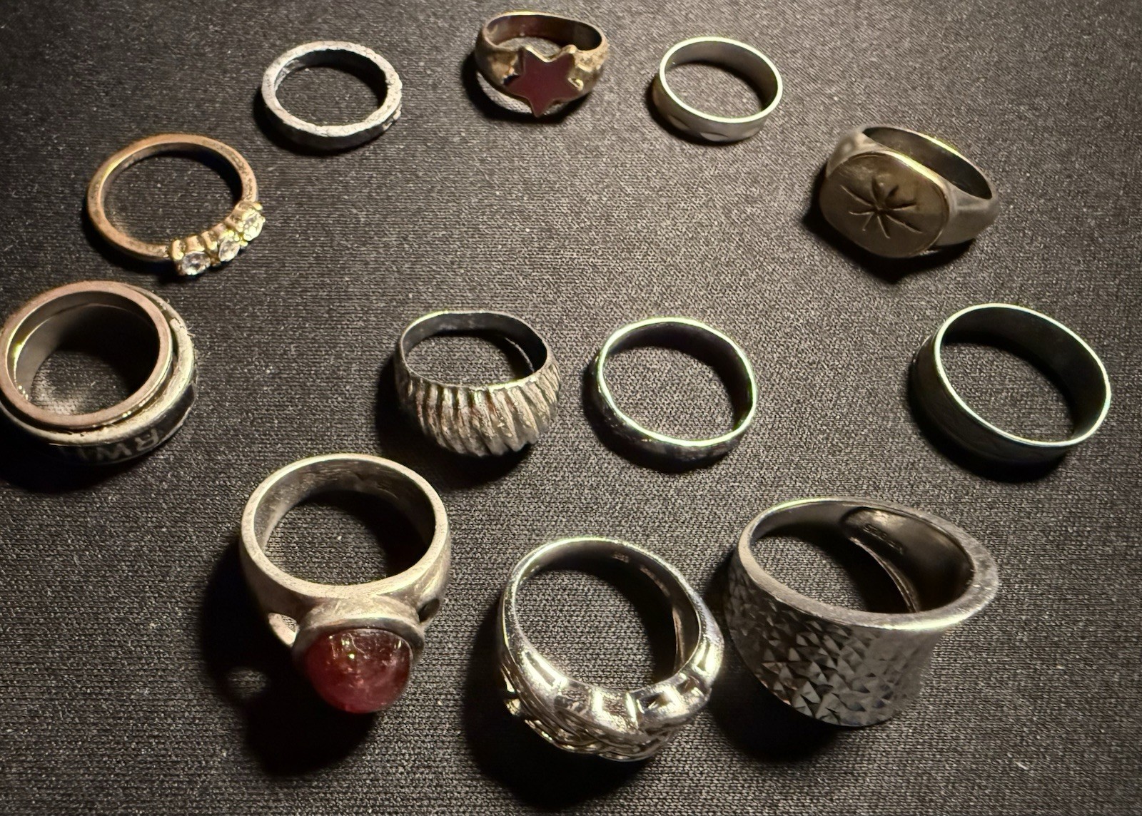 12 Ring Mixed Lot ONLY 5 Sterling Silver 925 Marked CZ Vintage Jewelry