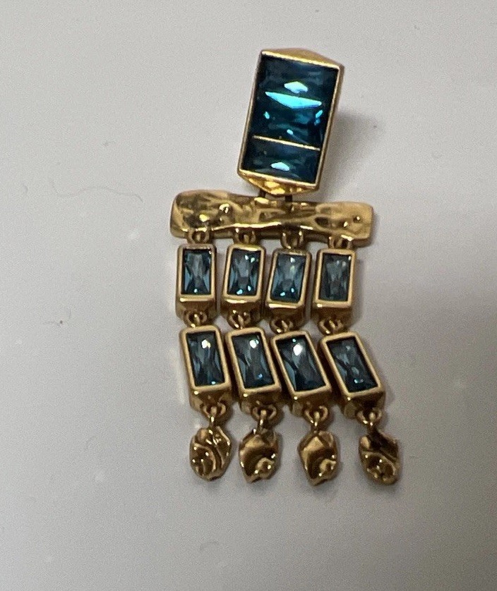 Vintage Kendra Scott Jack Earring Gold Teal Jewel – Replacement 1 Piece