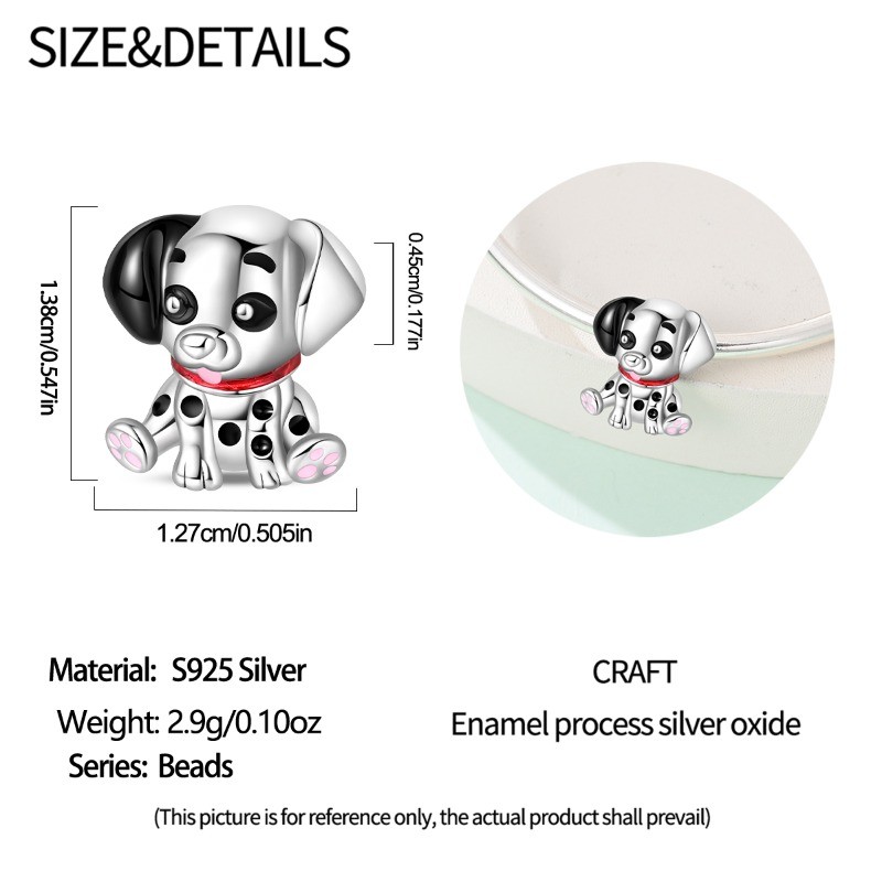 KUNSIR Sterling Silver Animal Charms –Panda Robot Dragon Pendants for Bracelets