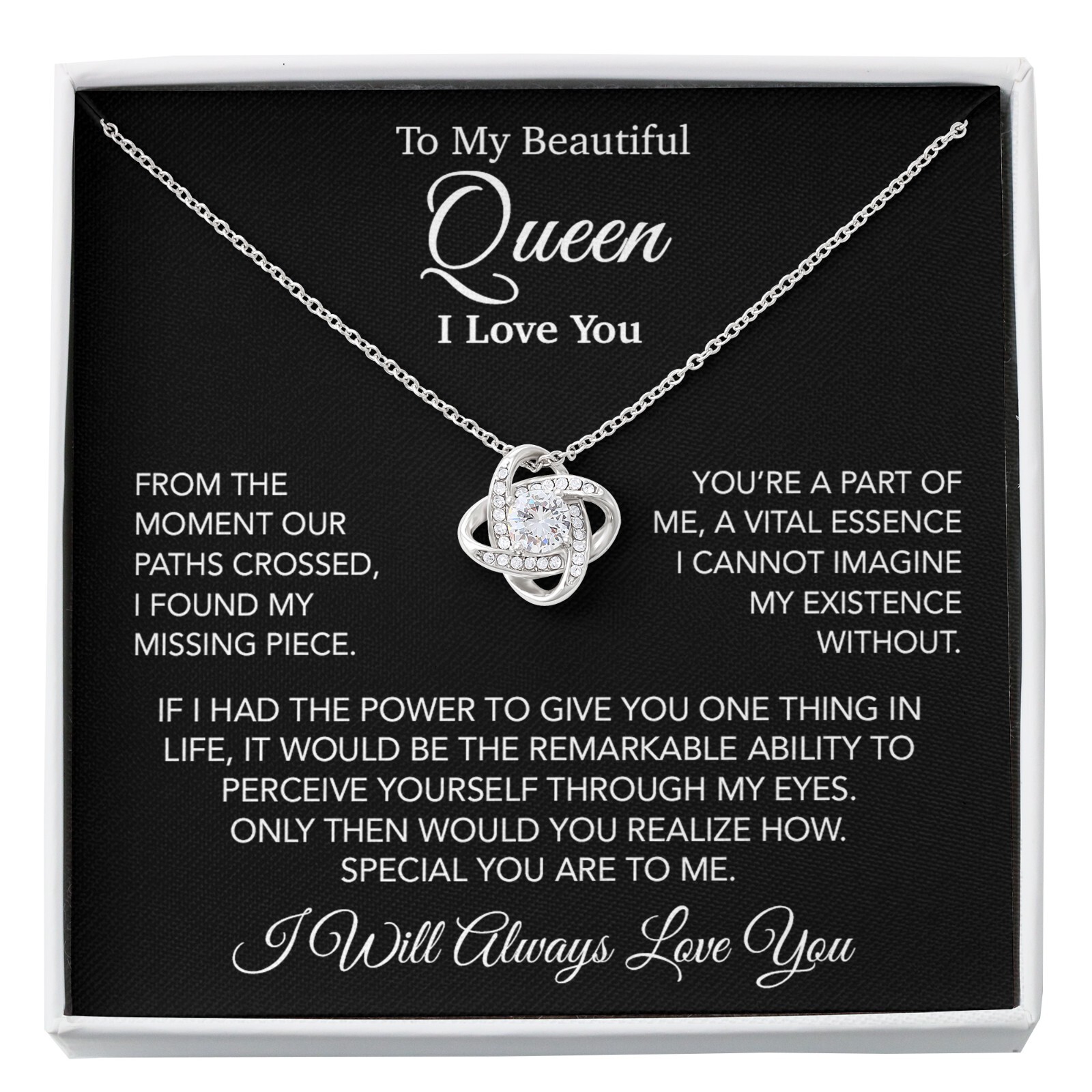 To My Queen Necklace, Anniversary Gift For Wife, Girlfriend Necklace