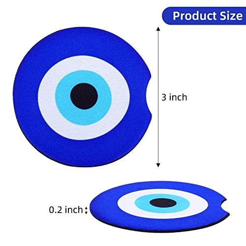 Giantree Car Cup Coaster – 2 Pack – Blue Evil Eye – Universal Non – Non-Slip