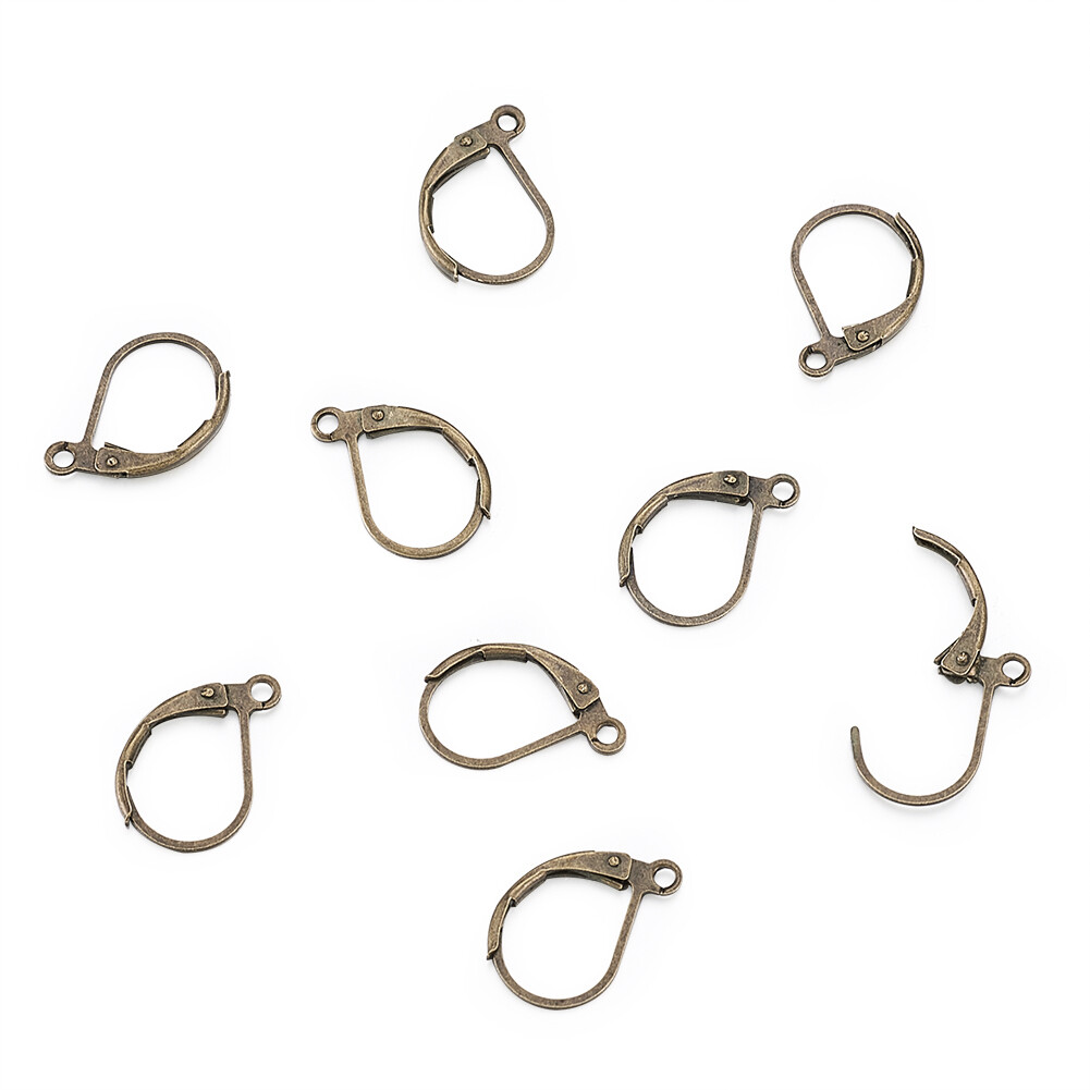 10x Nickel Free Antique Bronze Brass Leverback Earring Findings 10x15mm hole 1mm