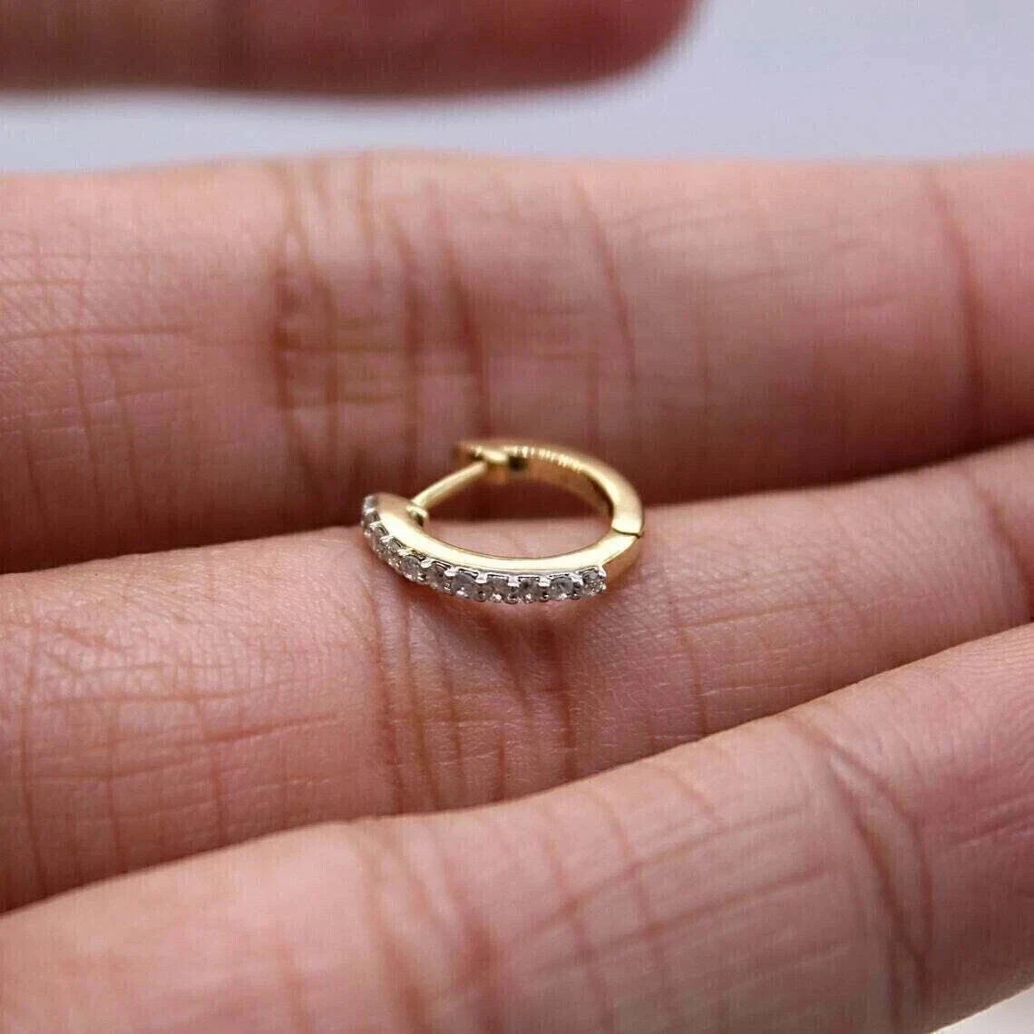 2Ct Round Simulated Diamond Huggie/Hoop Stunning Earring 14k Yellow Gold Plated