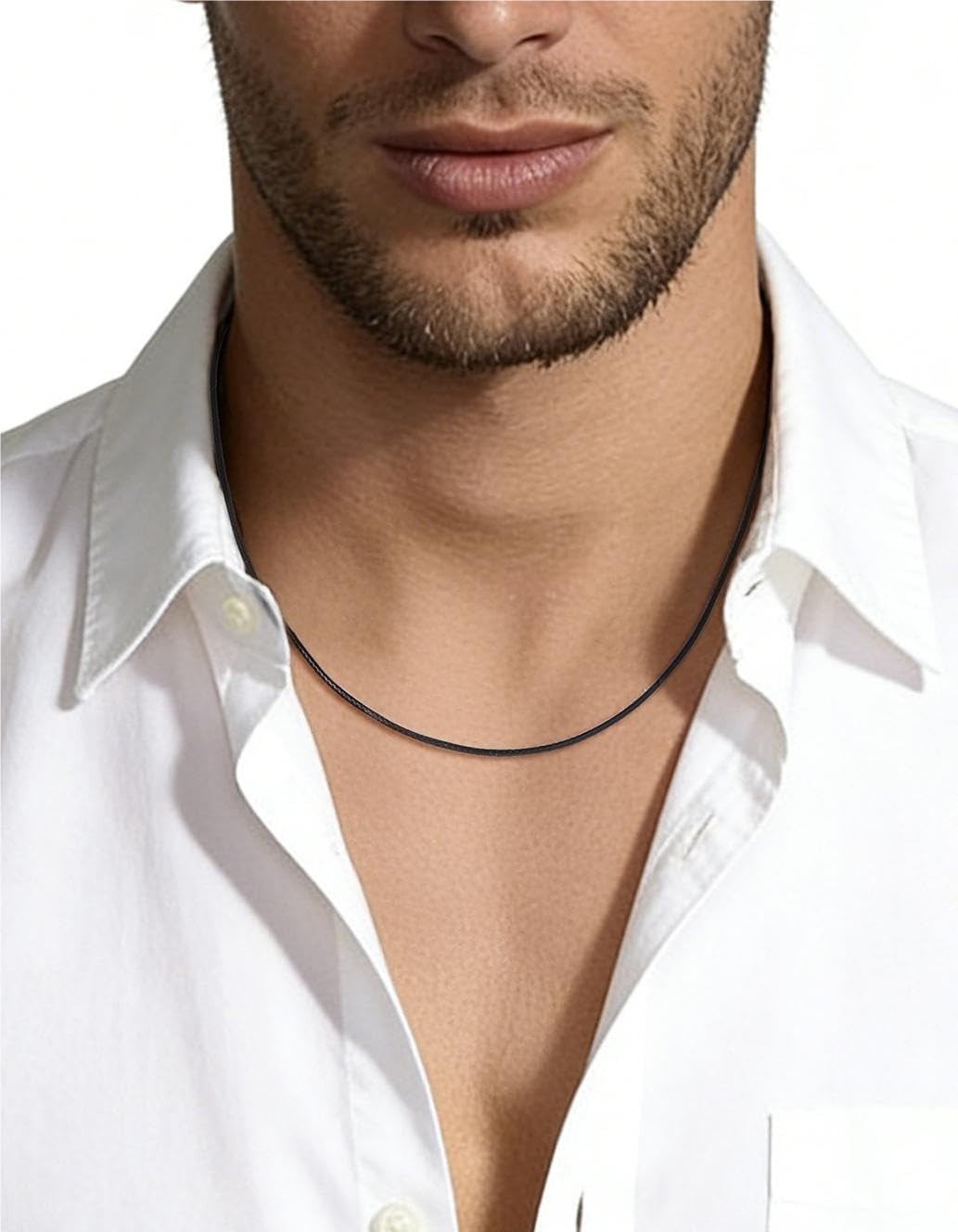 Waterproof Leather Cord Necklace for Men and Women with Custom Length Options
