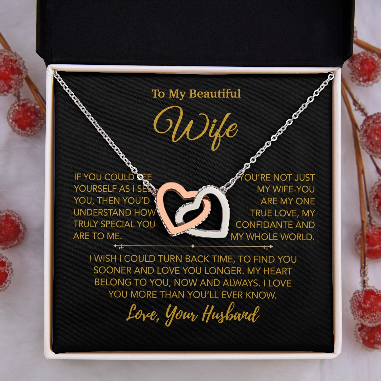 To My Wife Necklace, Vanlentines Gifts For Women, Anniversary Gift For Wife
