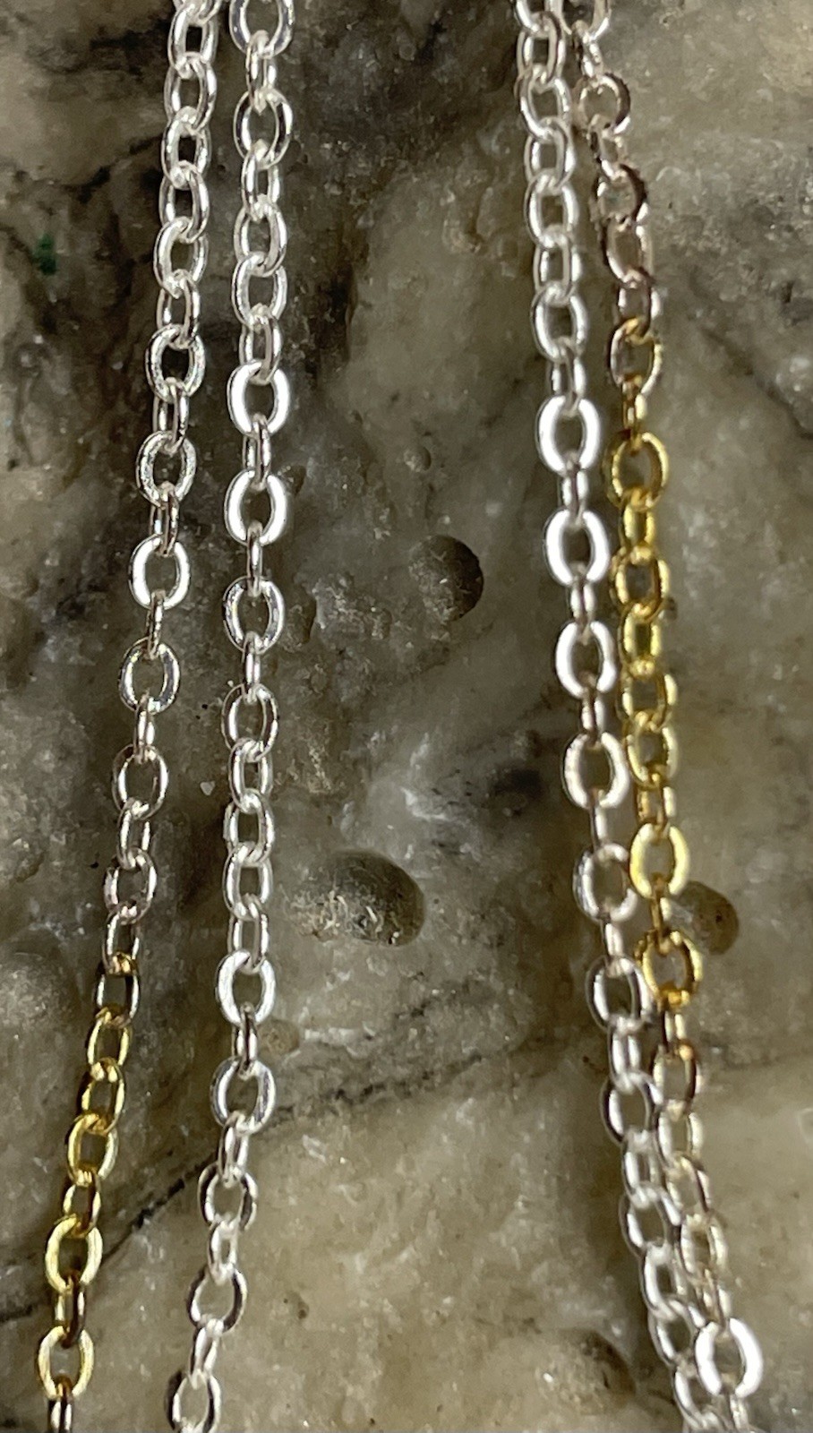 3 Silver Gold Tone Layered Necklaces 16-22” Flower Cross Pendant Rhinestones